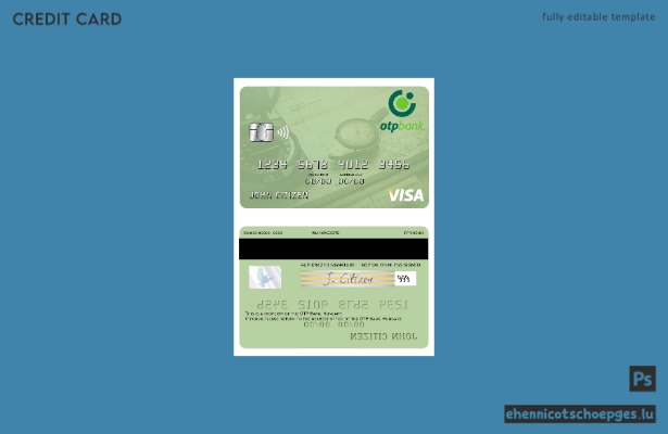 Beispielvorschau der Visa-Karte der ungarischen OTP Bank